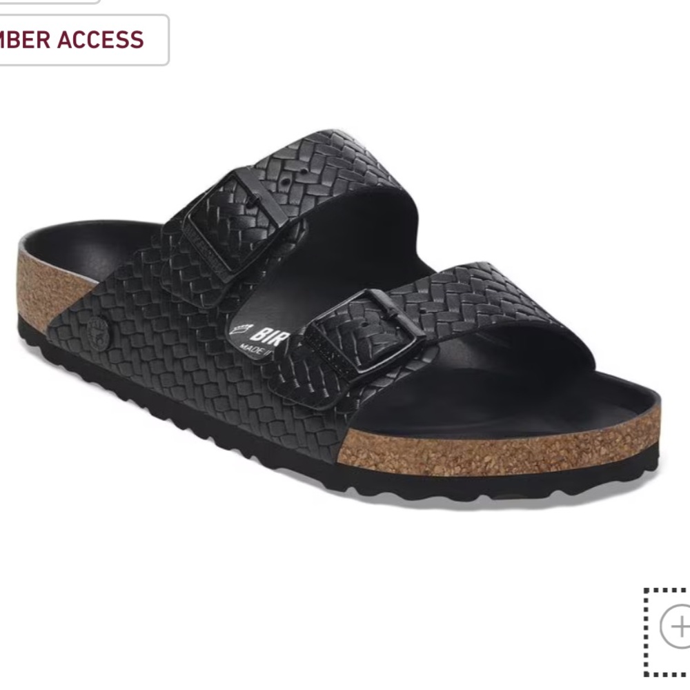 BIRKENSTOCK + STAUD Black Leather Arizona Sandals -size 40 (9-9.5)